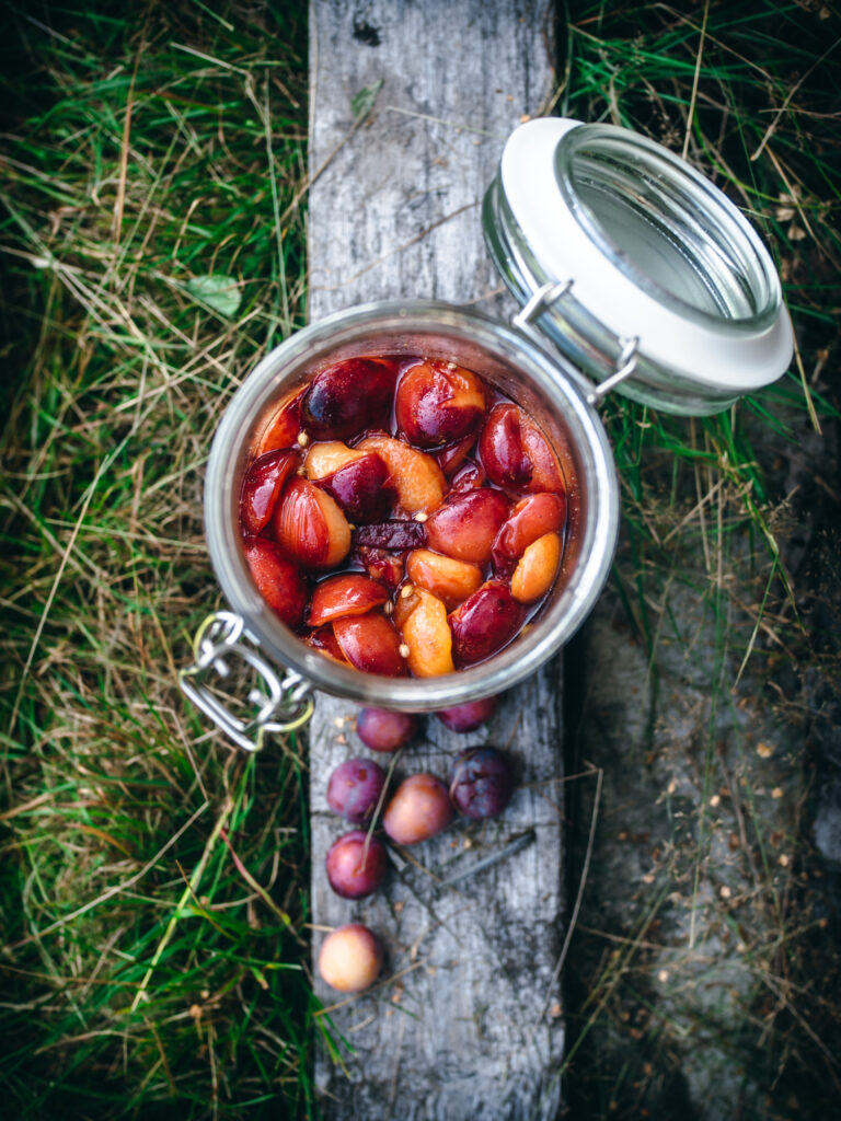 Spiced Pickled Plums
