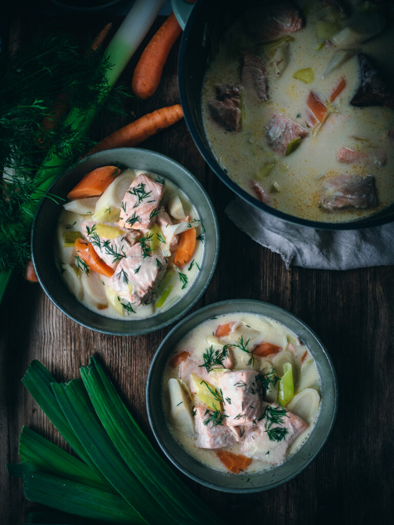 Salmon Fricassee with Hard Cider 