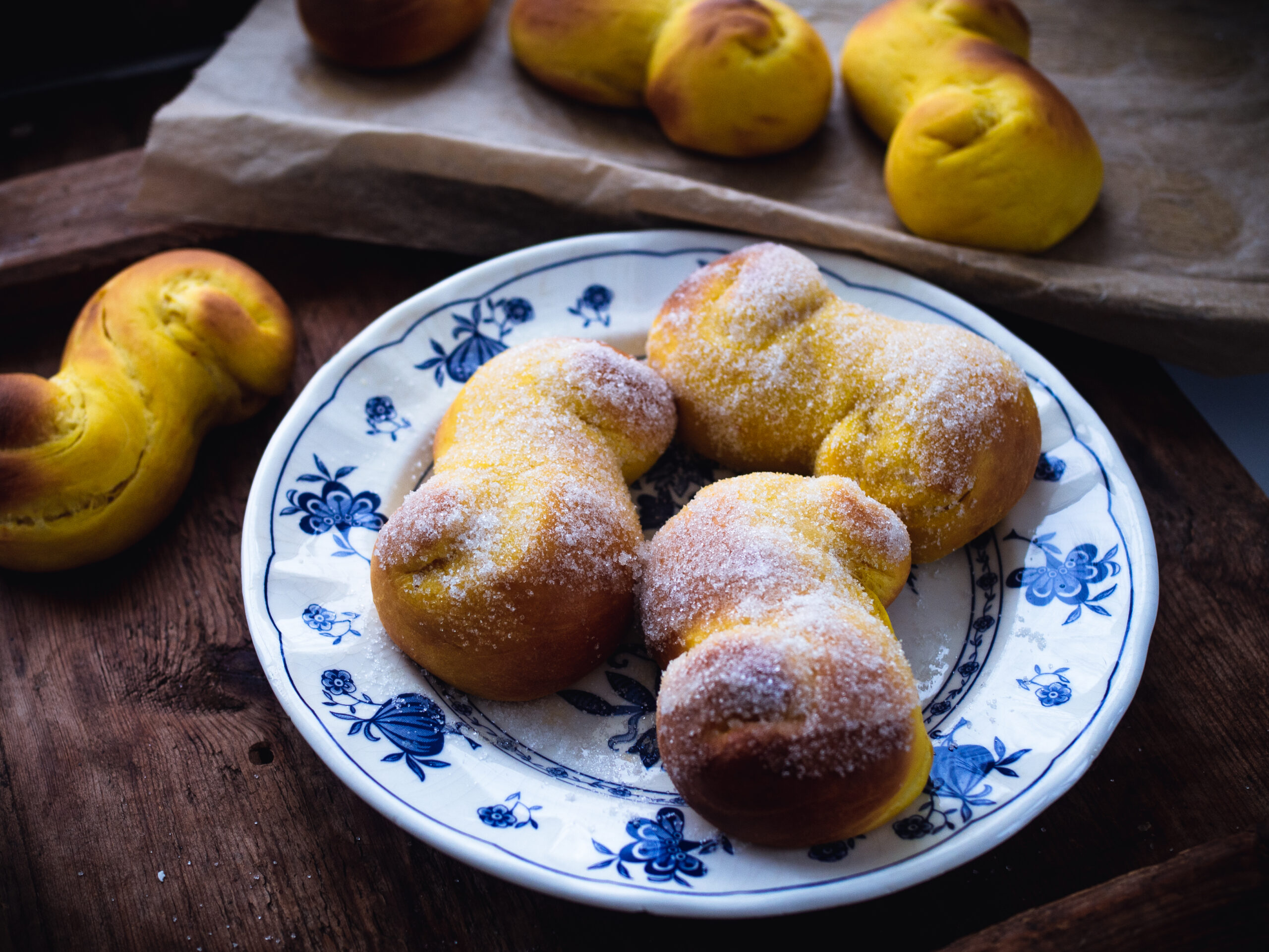 Sugared Saffron Buns (Sukrede Lussekatter)
