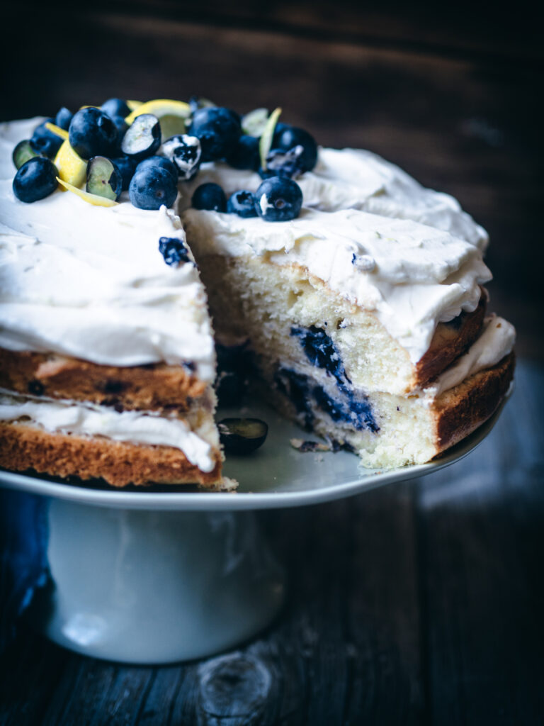 Lemon Blueberry Cream Cake